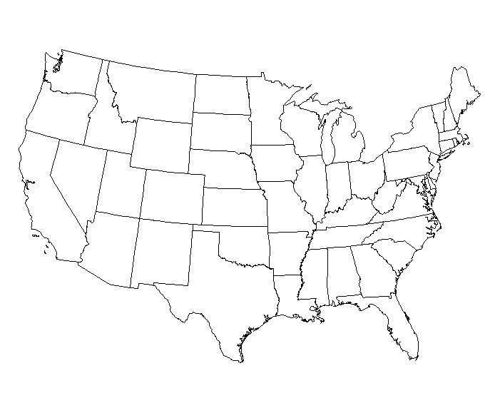 blank map of usa with state names. Map of USA 500 pixel rob